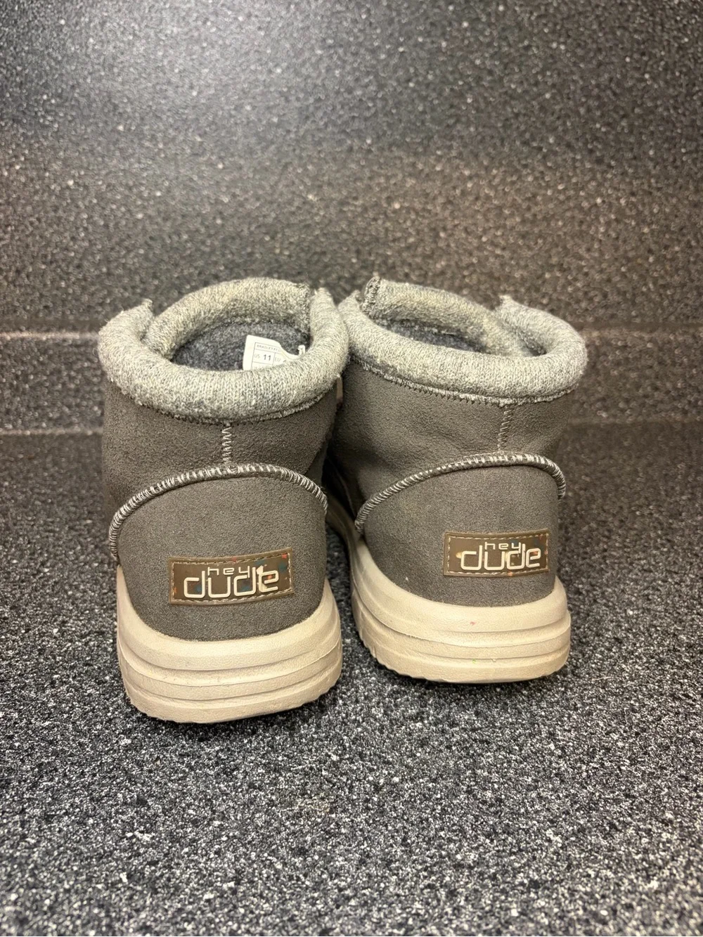 Hey Dude Men's Gray Suede Lace-Up Ankle Boots with Cream Sole